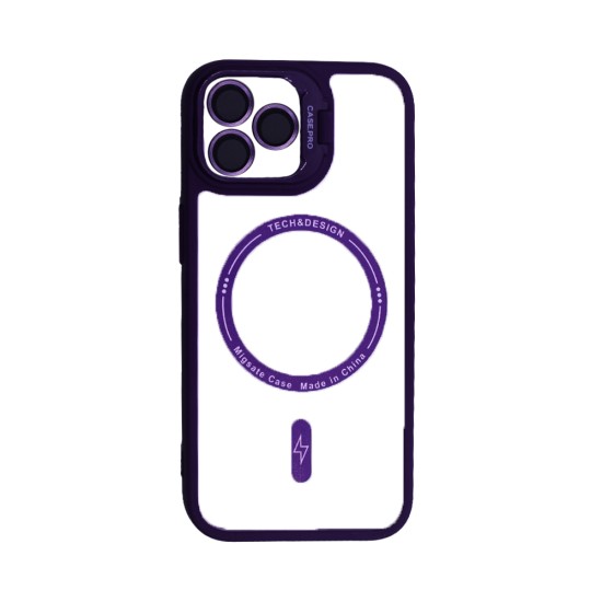 Capa Magnética com Lente de Câmara para Apple iPhone 15 Pro Roxo