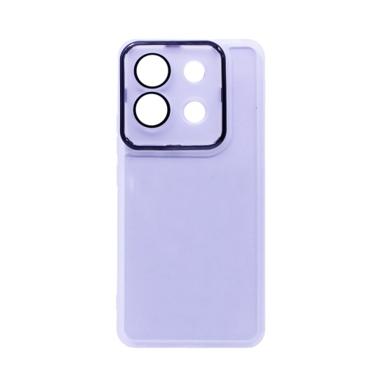 Capa de Silicone Transparente com Moldura de Câmera para Xiaomi Redmi Note 13 Pro 5G/Poco X6 5G Branco