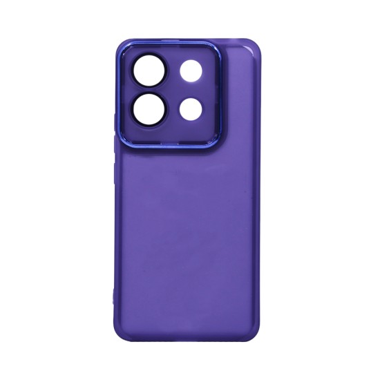 Capa de Silicone Transparente com Moldura de Câmera para Xiaomi Redmi Note 13 Pro 5G/Poco X6 5G Roxo