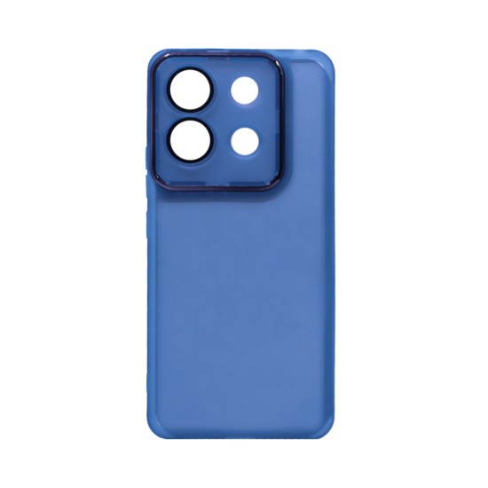 Capa de Silicone Transparente com Moldura de Câmera para Xiaomi Redmi Note 13 Pro 5G/Poco X6 5G Azul