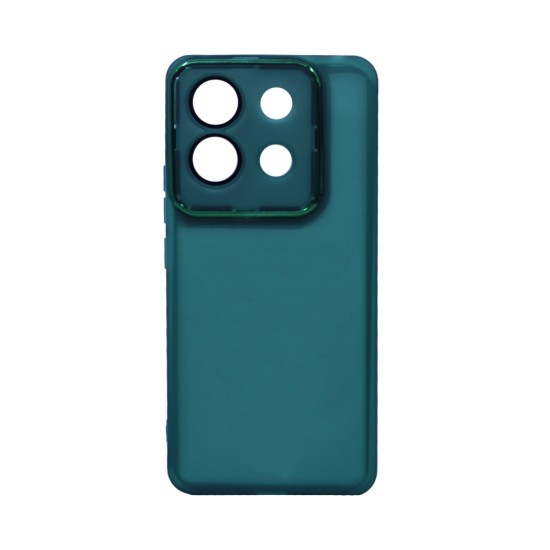 Capa de Silicone Transparente com Moldura de Câmera para Xiaomi Redmi Note 13 Pro 5G/Poco X6 5G Verde