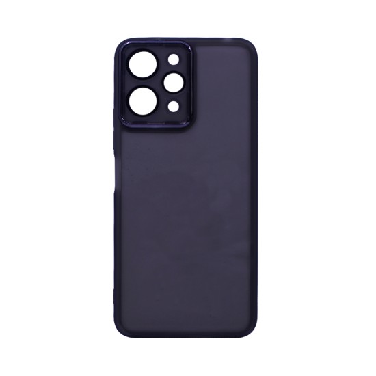 Capa de Silicone Transparente com Moldura de Câmera para Redmi 12 4G/Redmi 12 5G/Poco M6 Pro 5G Preto