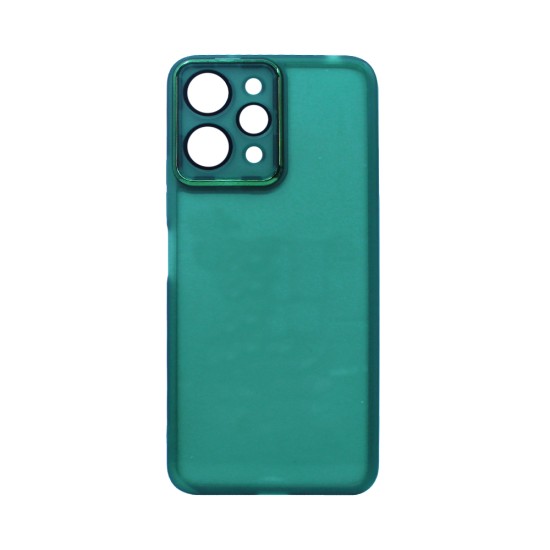 Capa de Silicone Transparente com Moldura de Câmera para Redmi 12 4G/Redmi 12 5G/Poco M6 Pro 5G Verde