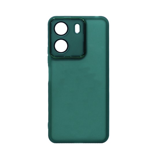 Capa de Silicone Transparente com Moldura de Câmera para Xiaomi Redmi 13C 4G/Poco C65 Verde