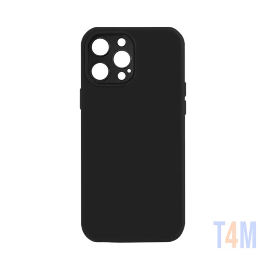 Capa de Silicone com Moldura de Câmera para Apple iPhone 15 Pro Max Preto