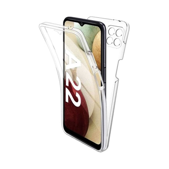 Capa de Silicone com Moldura da Câmera 360º para Samsung Galaxy A22 5G Transparente