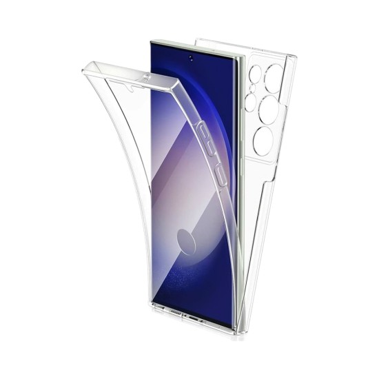 Capa de Silicone com Moldura da Câmera 360º para Samsung Galaxy S22 Ultra Transparente