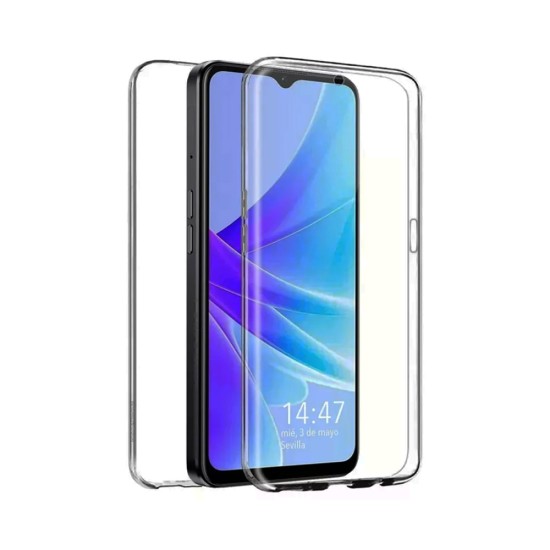 Capa de Silicone 360º para Oppo A57S 4G/A53 4G/A73 4G/A53S 4G Transparente