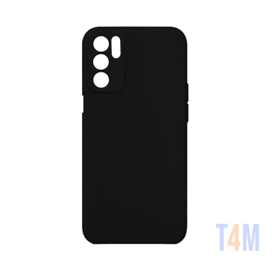 Capa de Silicone com Moldura de Câmera para Oppo Reno6 5G Preto