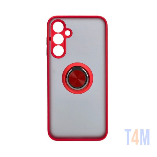 Capa com Anel de Suporte para Samsung Galaxy A35 5G Vermelho Fumado