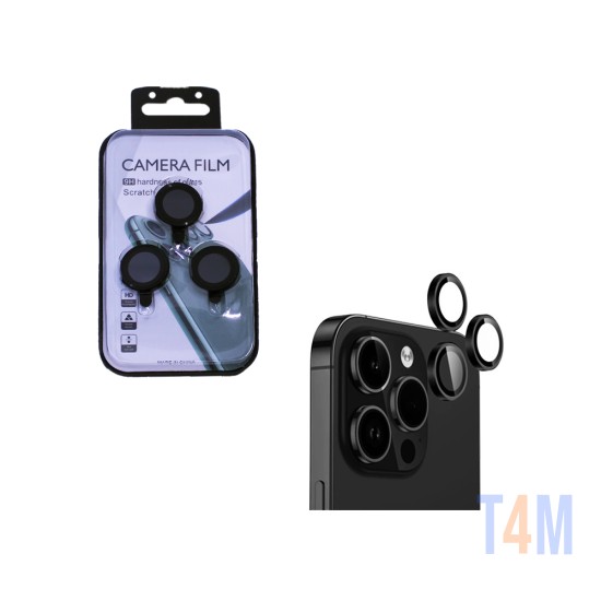 Protetor de Vidro da Câmera Traseira para Apple iPhone 15 Pro/15 Pro Max Preto