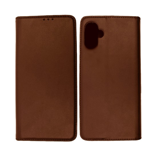 Capa Flip de Couro com Bolso Interno para Samsung Galaxy A05 Marrom