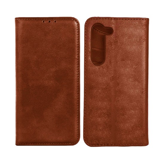 Capa Flip de Couro com Bolso Interno para Samsung Galaxy A25 Marrom