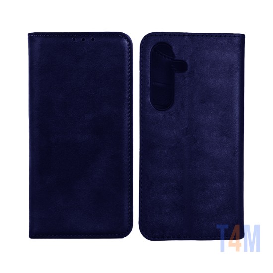Leather Flip Cover with Internal Pocket for Samsung Galaxy A25 Blue