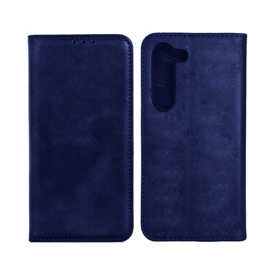 Capa Flip de Couro com Bolso Interno para Samsung Galaxy S24 Plus Azul