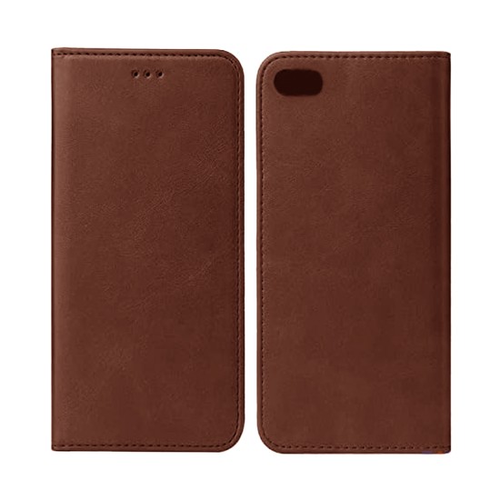 Capa Flip de Couro com Bolso Interno para Xiaomi Apple Iphone 7g/8g/SE Marrom