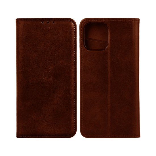 Capa Flip de Couro com Bolso Interno para Apple iPhone 11 Pro Max Marrom