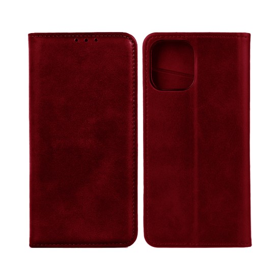 Capa Flip de Couro com Bolso Interno para Apple iPhone 11 Pro Max Vermelho