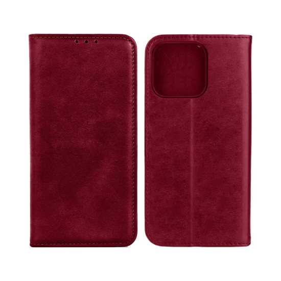 Capa Flip de Couro com Bolso Interno para Xiaomi Redmi A1/Redmi A2 Vermelho