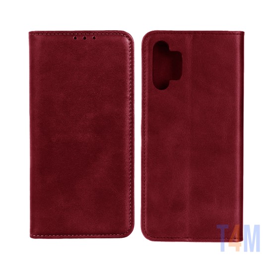 Leather Flip Cover with Internal Pocket for Samsung Galaxy A13 5g Red
