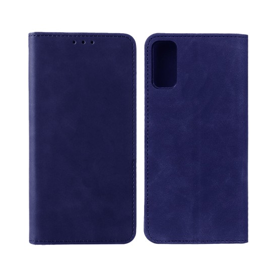 Leather Flip Cover with Internal Pocket For Samsung Galaxy A41 Black