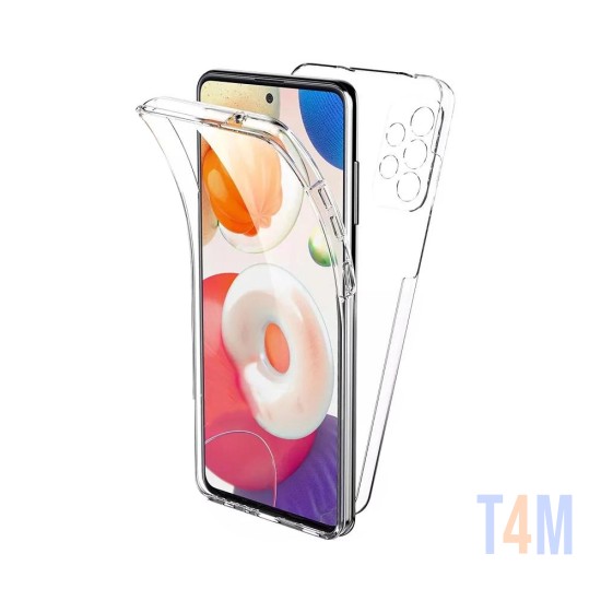 Funda de Silicona con Marco de Cámara 360º para Samsung Galaxy A72 5G Transparente