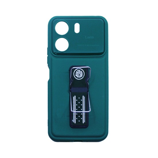 Capa Silicone com suporte para Xiaomi Redmi 13C/Poco C65 Verde