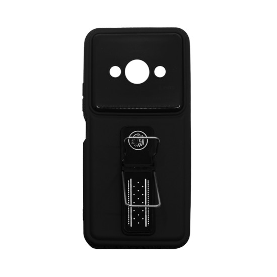 Capa Silicone com suporte para Xiaomi Redmi A3 Preto