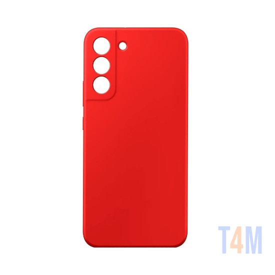 Capa de Silicone com Moldura de Câmera para Samsung Galaxy S21 Vermelho