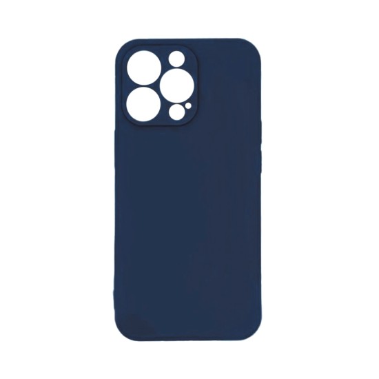 Capa de Silicone com Moldura de Câmera para Apple iPhone 15 Pro Max Azul