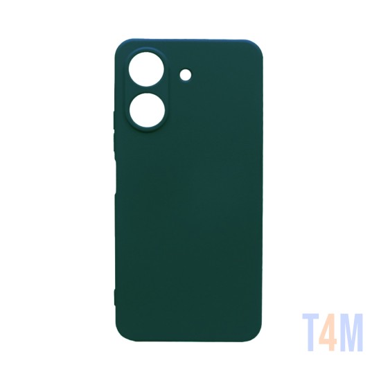 Capa de Silicone com Moldura de Câmera para Xiaomi Redmi 13C/Poco C65 Verde Escuro