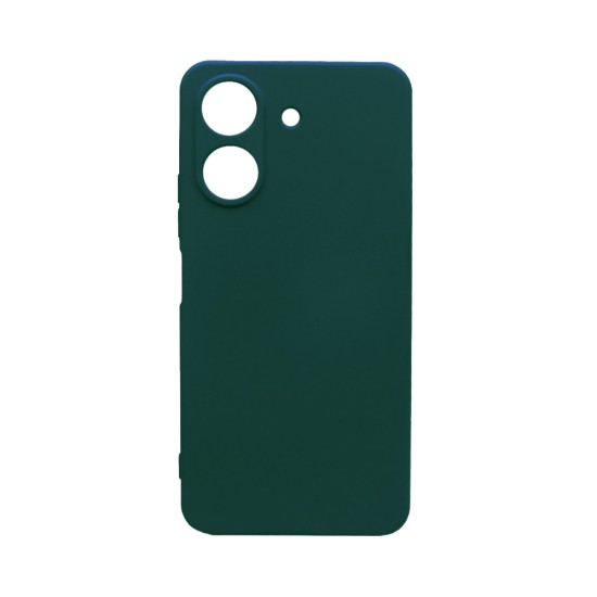 Capa de Silicone com Moldura de Câmera para Xiaomi Redmi 13C/Poco C65 Verde Escuro