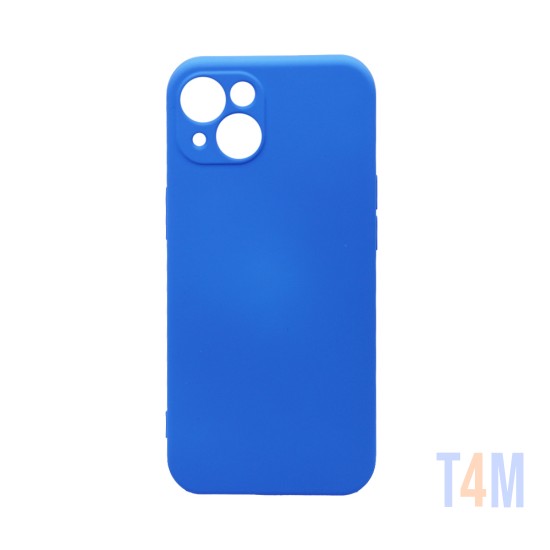 Capa de Silicone com Moldura de Câmera para Apple iPhone 13 Azul Ceu