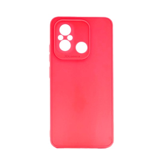 Capa de silicone com moldura de câmera para Xiaomi Redmi 12c Vermelho