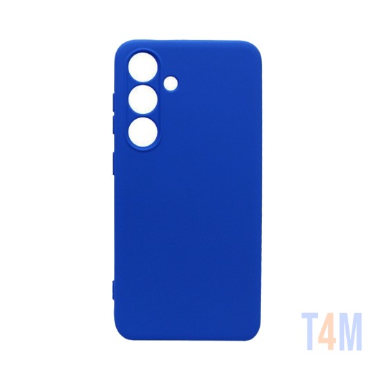 Funda de Silicona con Marco de Cámara para Samsung Galaxy A55 5G Azul Oscuro