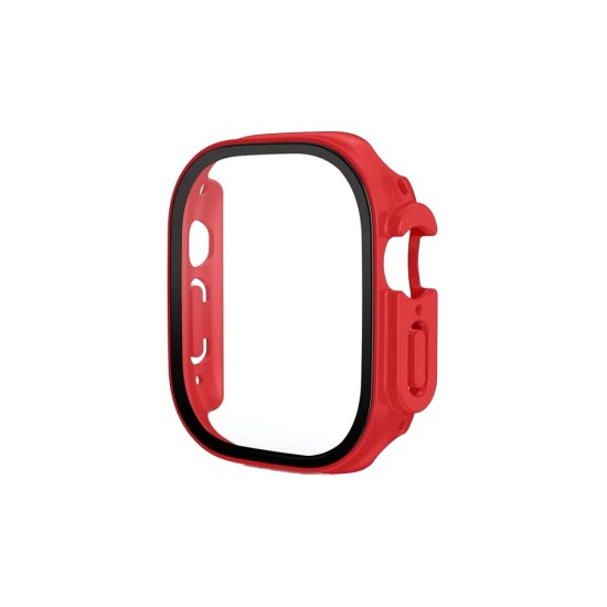 Capa+Vidro Temperado para Apple iwatch Série 49mm Vermelho