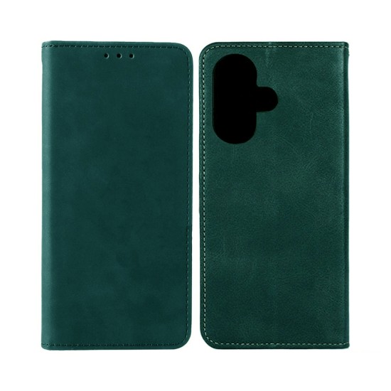 Leather Flip Cover with Internal Pocket For Xiaomi Redmi 13 Green