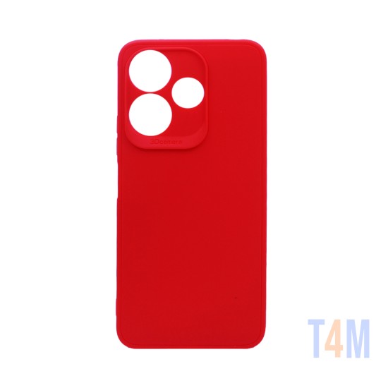 Capa de Silicone Macio com Moldura de Câmera para Xiaomi Redmi 13 4G Vermelho