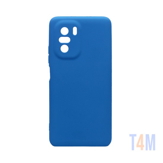 Capa de Silicone com Moldura de Câmera para Xiaomi Mi 11i/Poco F3 Azul