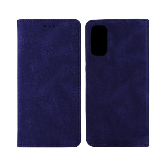 Capa Flip de Couro com Bolso Interno para Samsung Galaxy S20 FE Azul