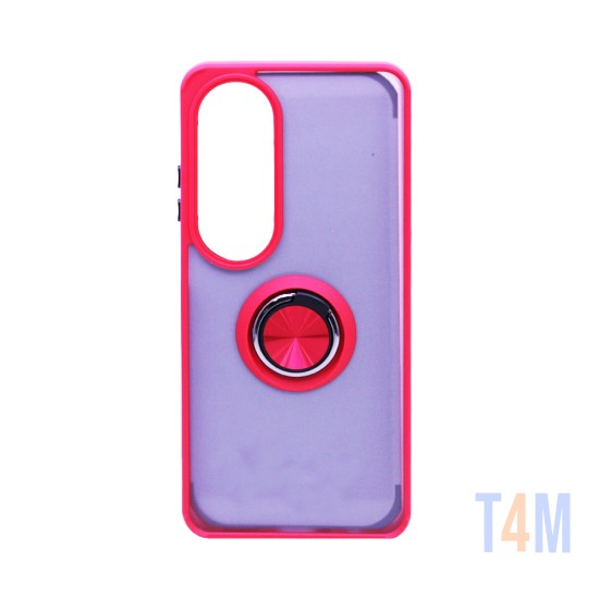 Funda con Anilla de Soporte para Oppo A60 Rojo Ahumado