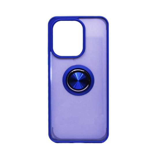 Capa com Anel de Suporte para Xiaomi Redmi 13 4G/Redmi Note 13R 5G Azul Fumado