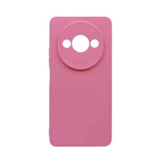 Capa de Silicone Macio com Moldura de Câmera para Xiaomi Redmi A3 Rosa