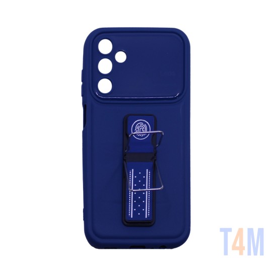 Capa Silicone com suporte para Samsung Galaxy A15 Azul