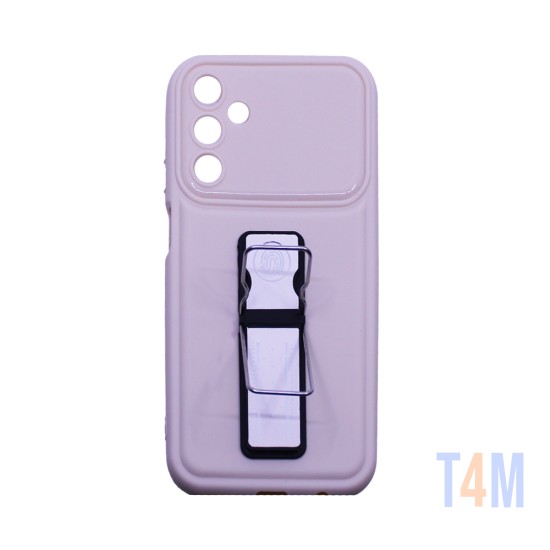 Capa Silicone com suporte para Samsung Galaxy A25 Creme