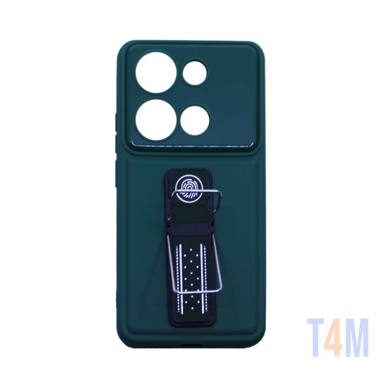 Sillicone Case with Support for Xiaomi Redmi Note 13 Pro 4G/Poco M6 Pro 4G Green