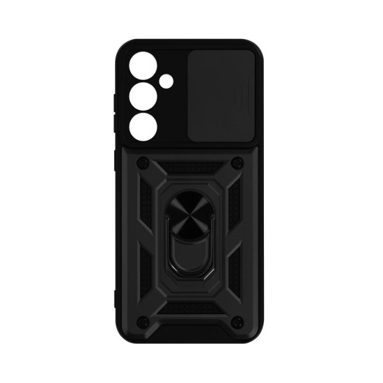 Capa Duro Designer Com Suporte E Proteção De Câmera Para Samsung Galaxy A15 Preto