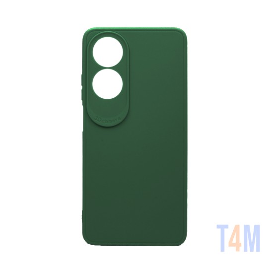 Capa de Silicone Macio com Moldura de Câmera para Oppo A60 4G Verde Escuro