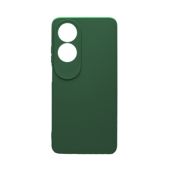 Capa de Silicone Macio com Moldura de Câmera para Oppo A60 4G Verde Escuro