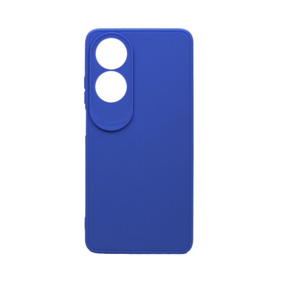 Capa de Silicone Macio com Moldura de Câmera para Oppo A60 4G Azul Escuro